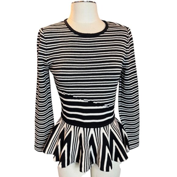 St. John Sweaters - ST JOHN luxury black and white striped sweater Size P or Small EUC